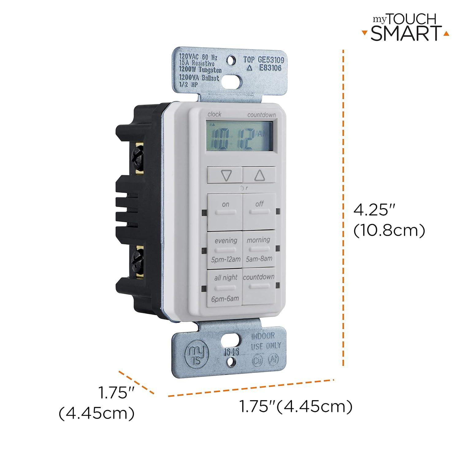 White Digital In-Wall Timer with Blue LED Indicators