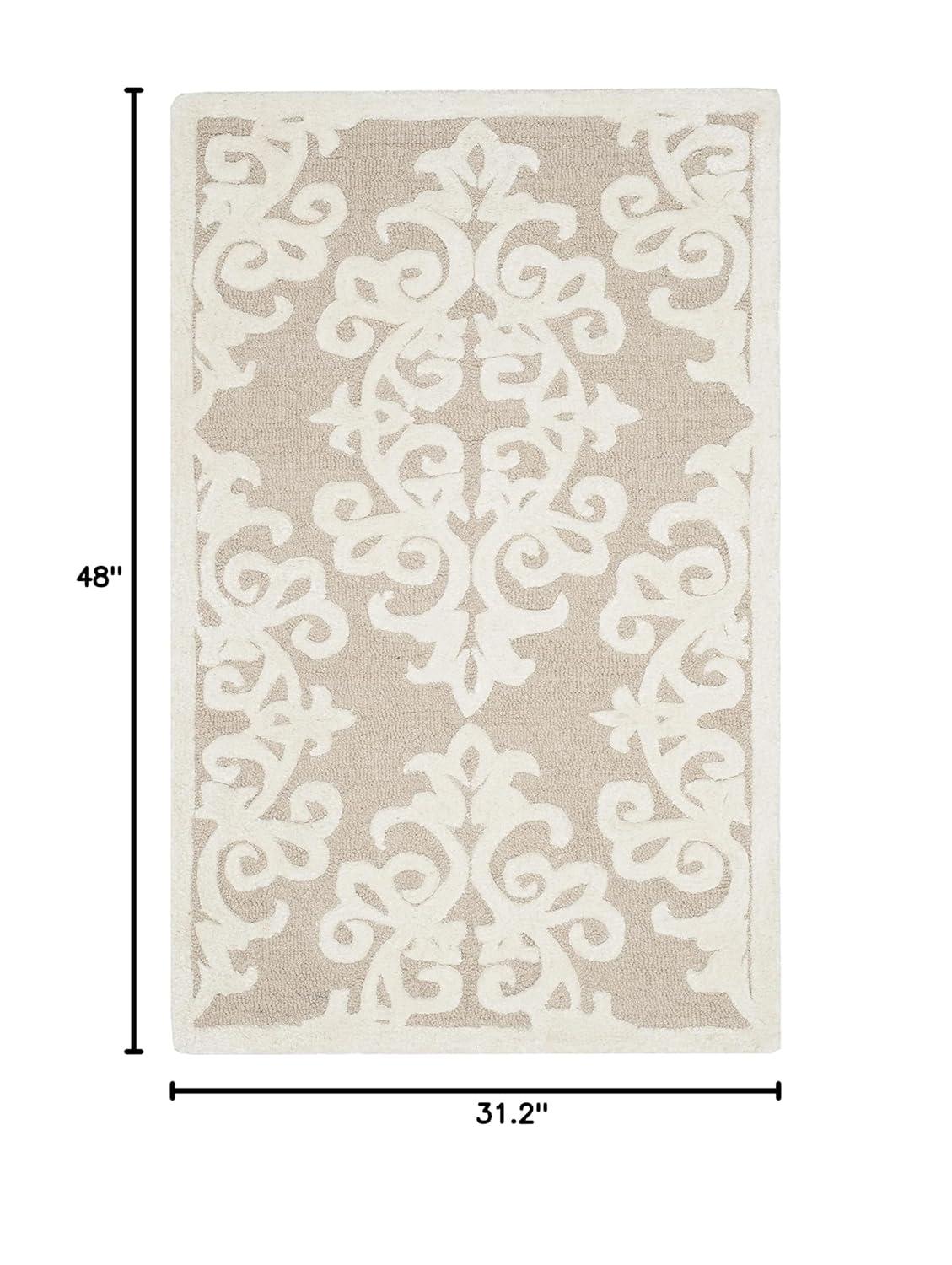 Bella BEL127 Hand Tufted Accent Rug - Sand/Ivory - 2'6"x4' - Safavieh.