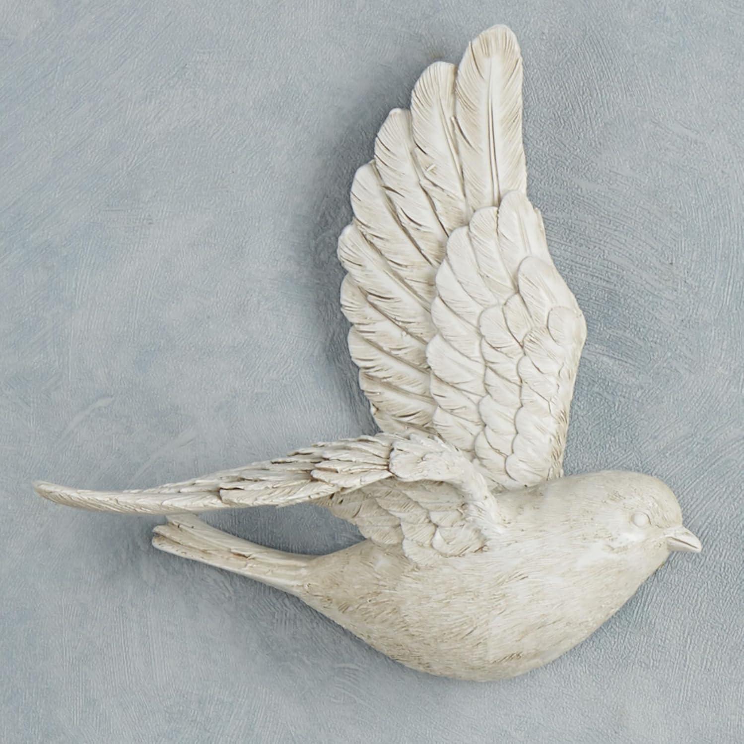 Soaring Birds Antique White Wall Accents Set of Five