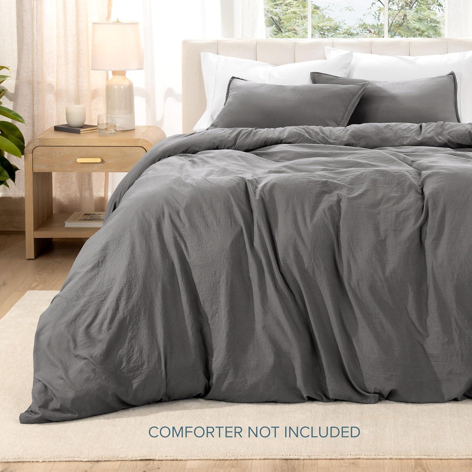 Bare Home Washed Microfiber Duvet Cover Set