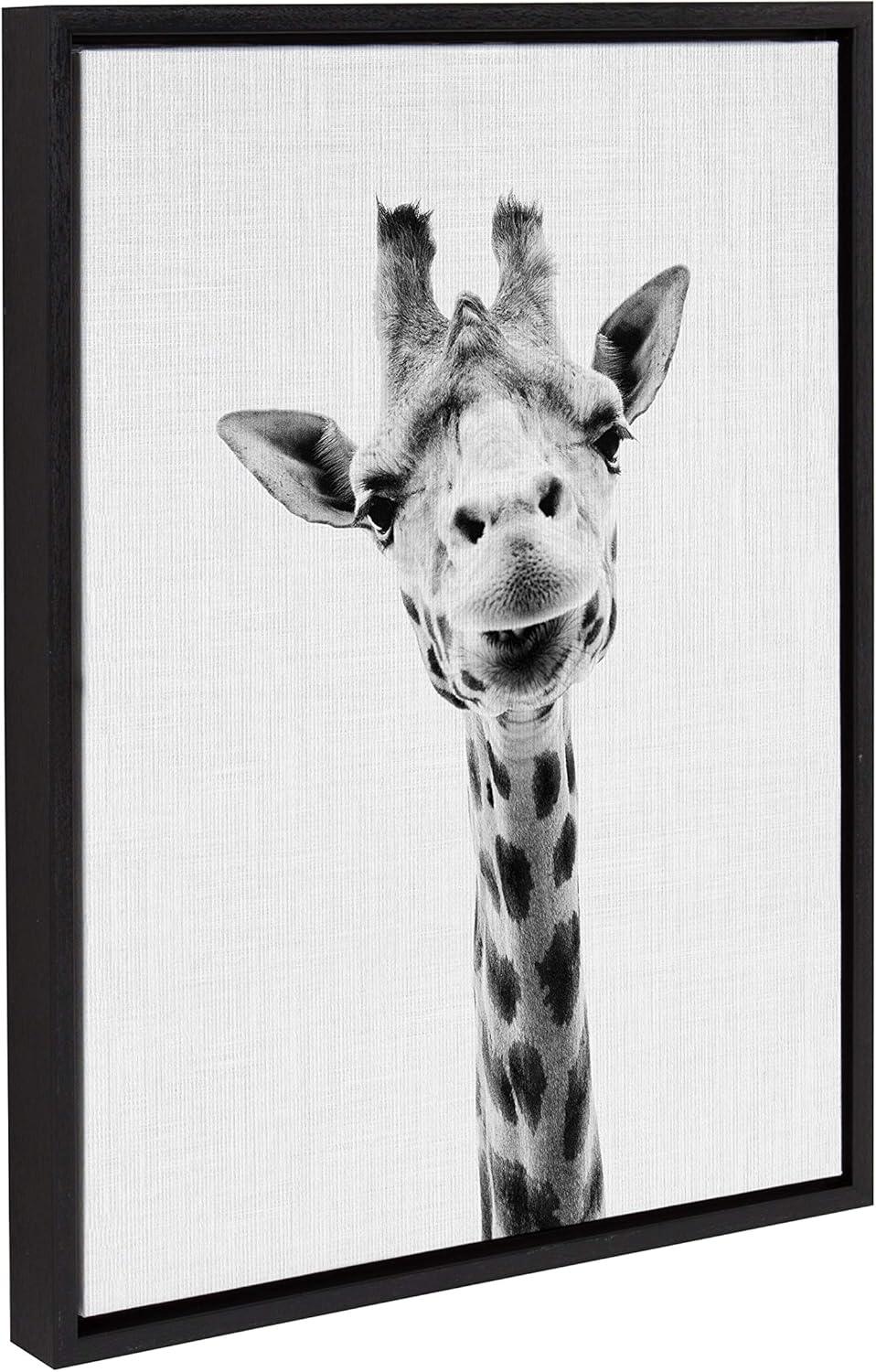 18" x 24" Sylvie Giraffe Framed Canvas by Simon Te Tai - Kate & Laurel All Things Decor