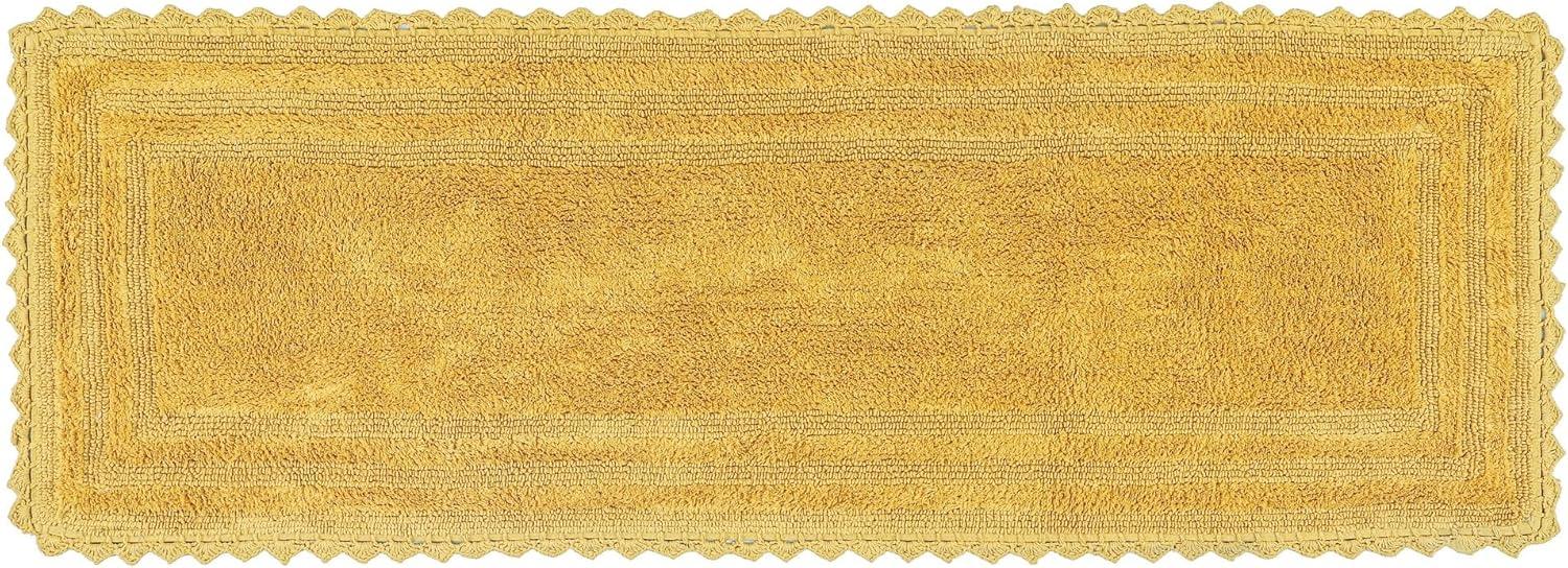 Better Trends Lilly Crochet 100% Cotton Tufted Reversible Bath Rug 20" x 60" Runner - Yellow