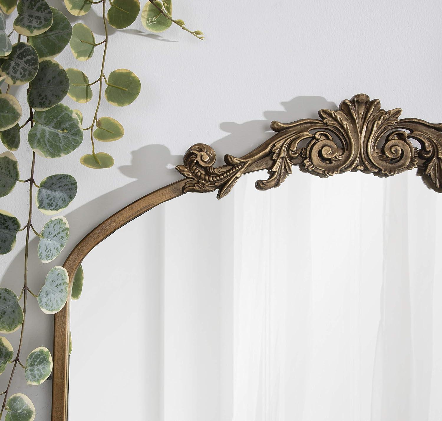 24" x 36" Arendahl Traditional Arch Decorative Wall Mirror Gold - Kate & Laurel All Things Decor