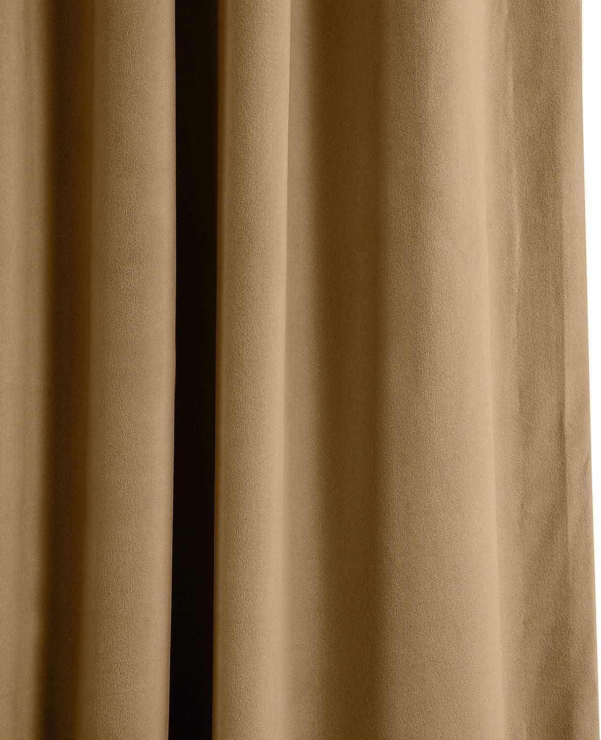 Signature Amber Gold Blackout Velvet Curtain (1 Panel), Amber Gold, 50W X 96L