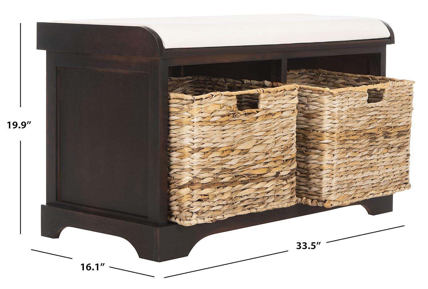 Freddy Wicker Storage Bench - AMH5736 - Brown - Safavieh