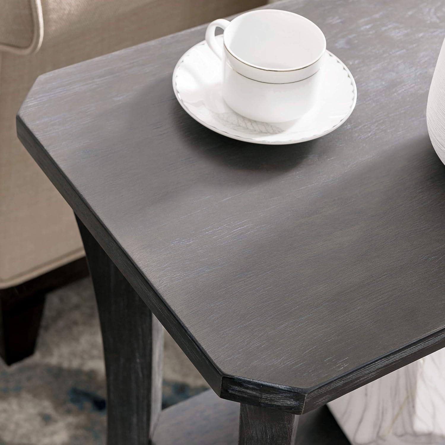 Rustic Gray Solid Wood Space-Saving Narrow End Table