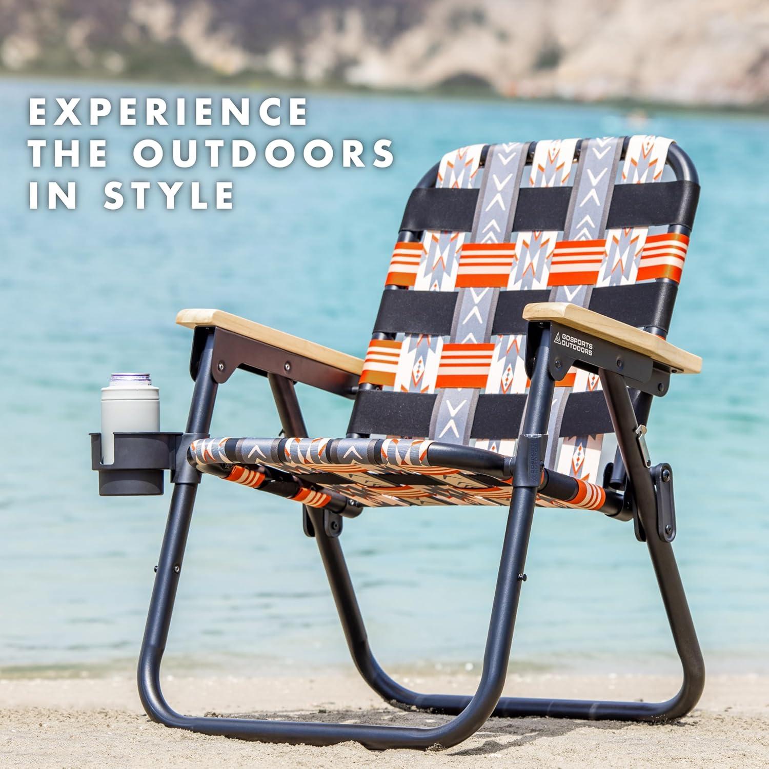 GoSports GoSports Outdoors WOVN Premium Beach & Camping Chair - Folding Backpack Chair for Adults - MESA