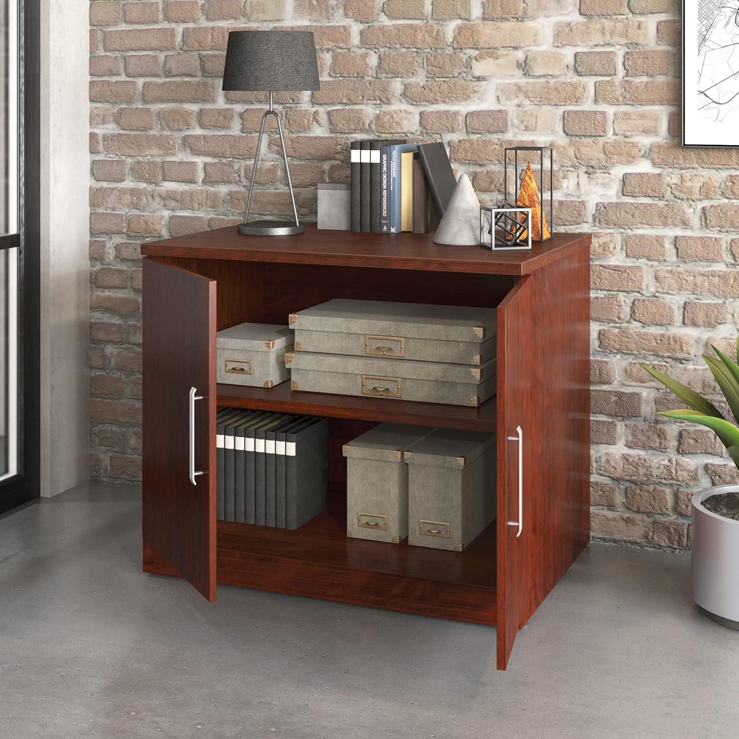 Sauder Affirm Engineered Wood Storage Cabinet With Doors in Classic Cherry