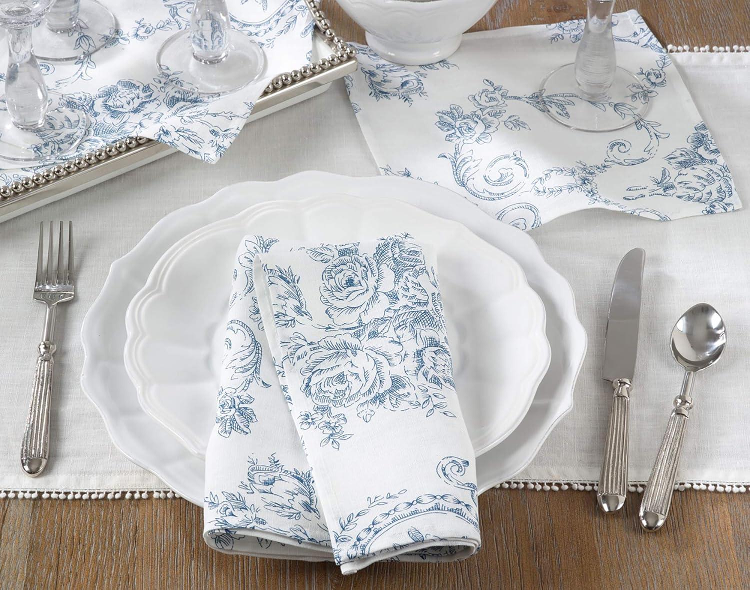 Saro Lifestyle Toile Floral Napkin