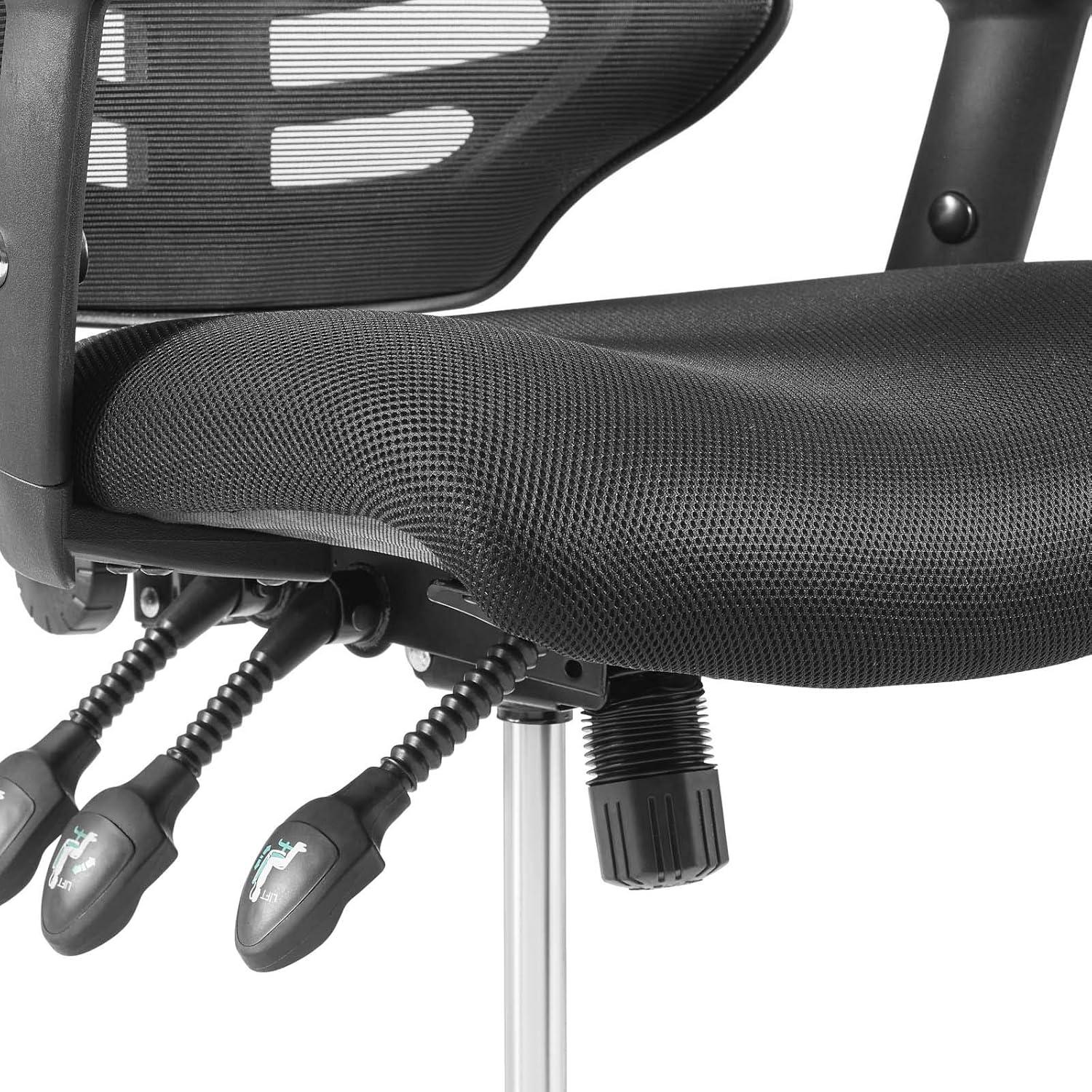 Calibrate Ergonomic 43" Black Mesh Drafting Chair with Adjustable Arms