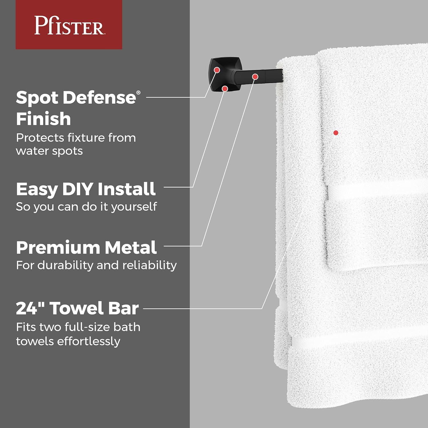 Vaneri 24-Inch Matte Black Wall Mounted Towel Bar