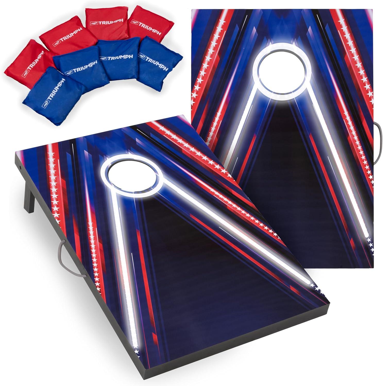 Triumph Sports Triumph Led Patriotic Cornhole Set