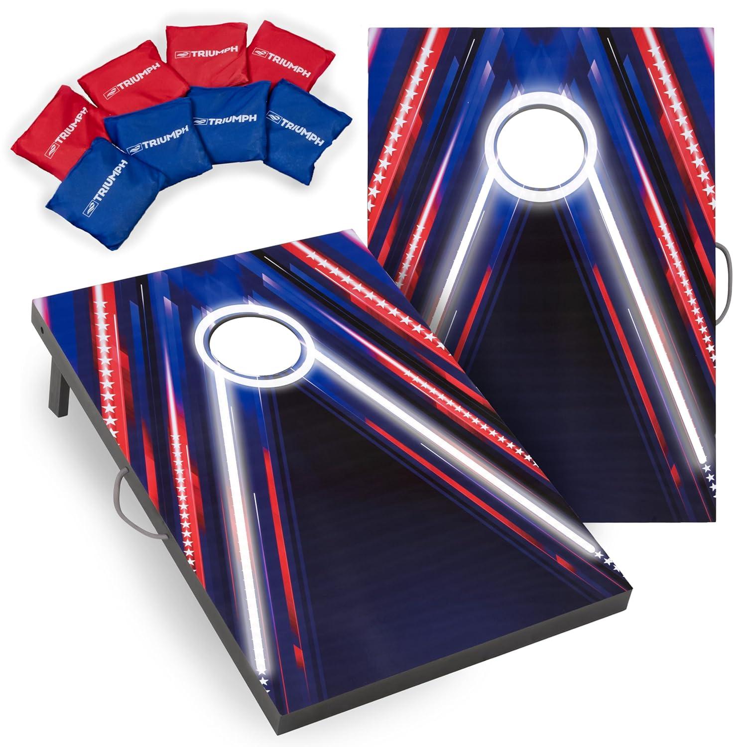 Triumph Sports Triumph Led Patriotic Cornhole Set