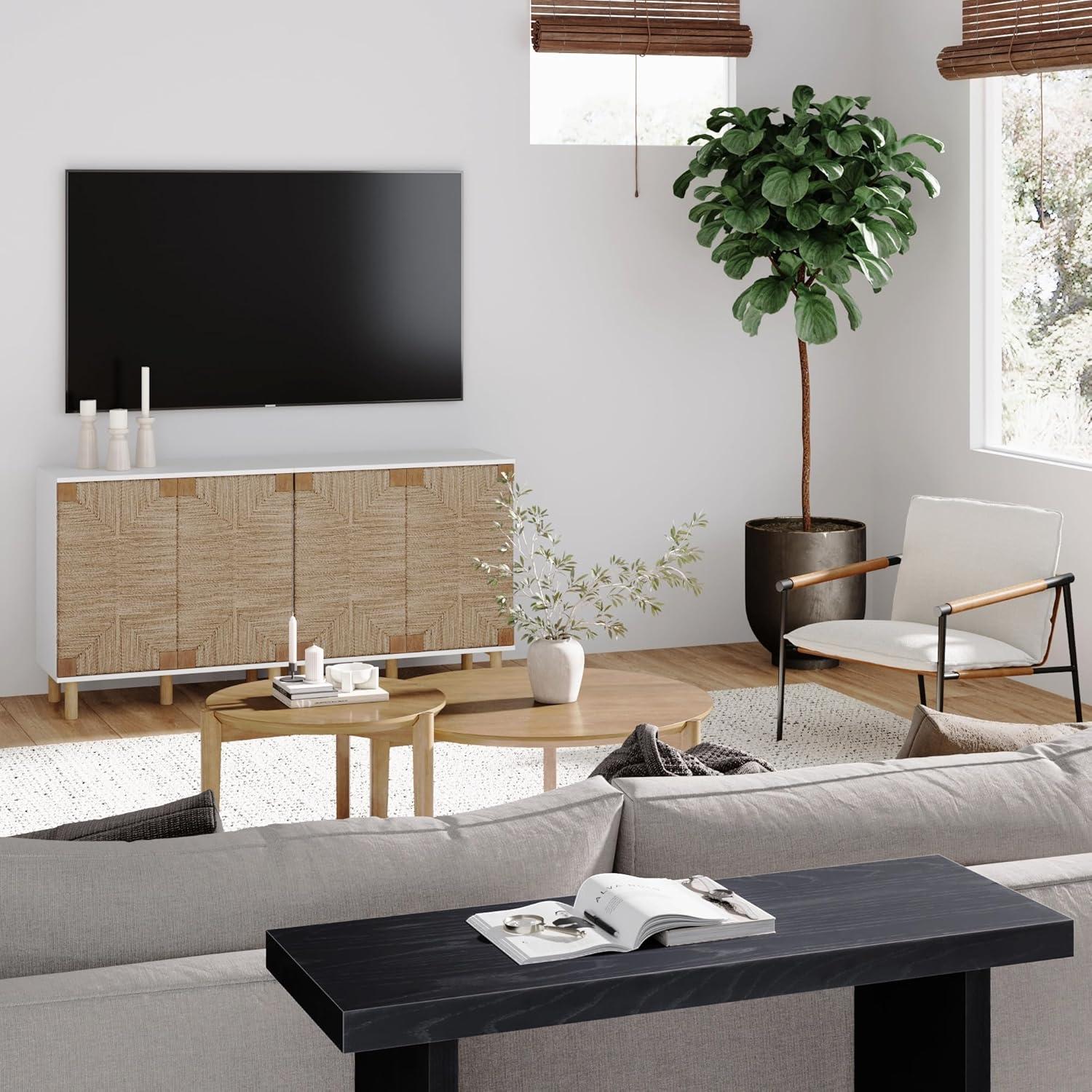 Shellie 31" Wide Rubberwood Wood Sideboard Set or TV Stand