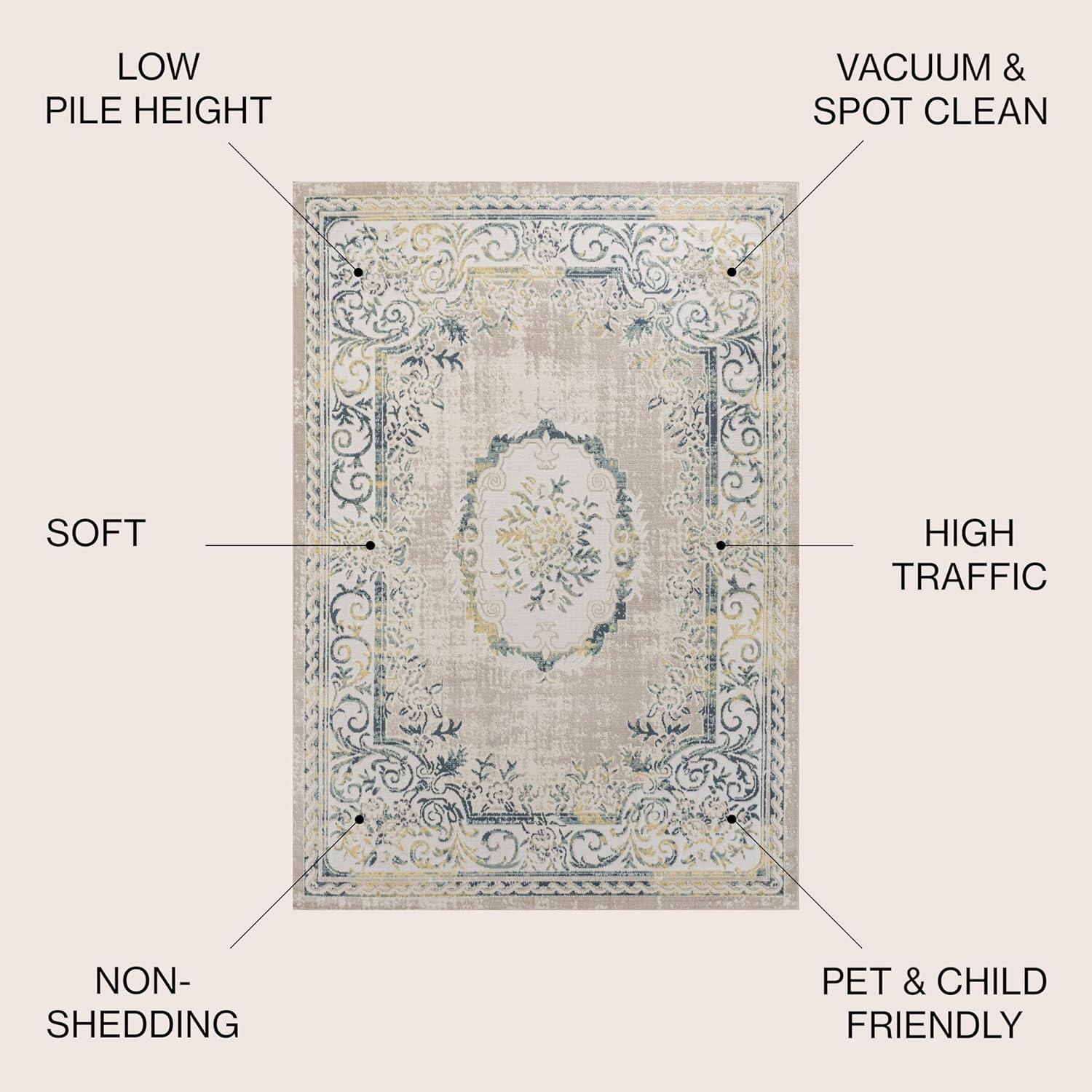 Rosalia Cottage Medallion Indoor Area Rug - JONATHAN Y