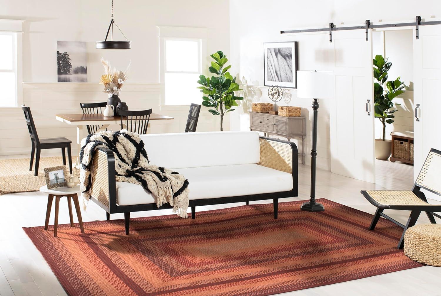 SAFAVIEH Braided Claes Color Bordered Area Rug, Orange/Rust, 8' x 10'
