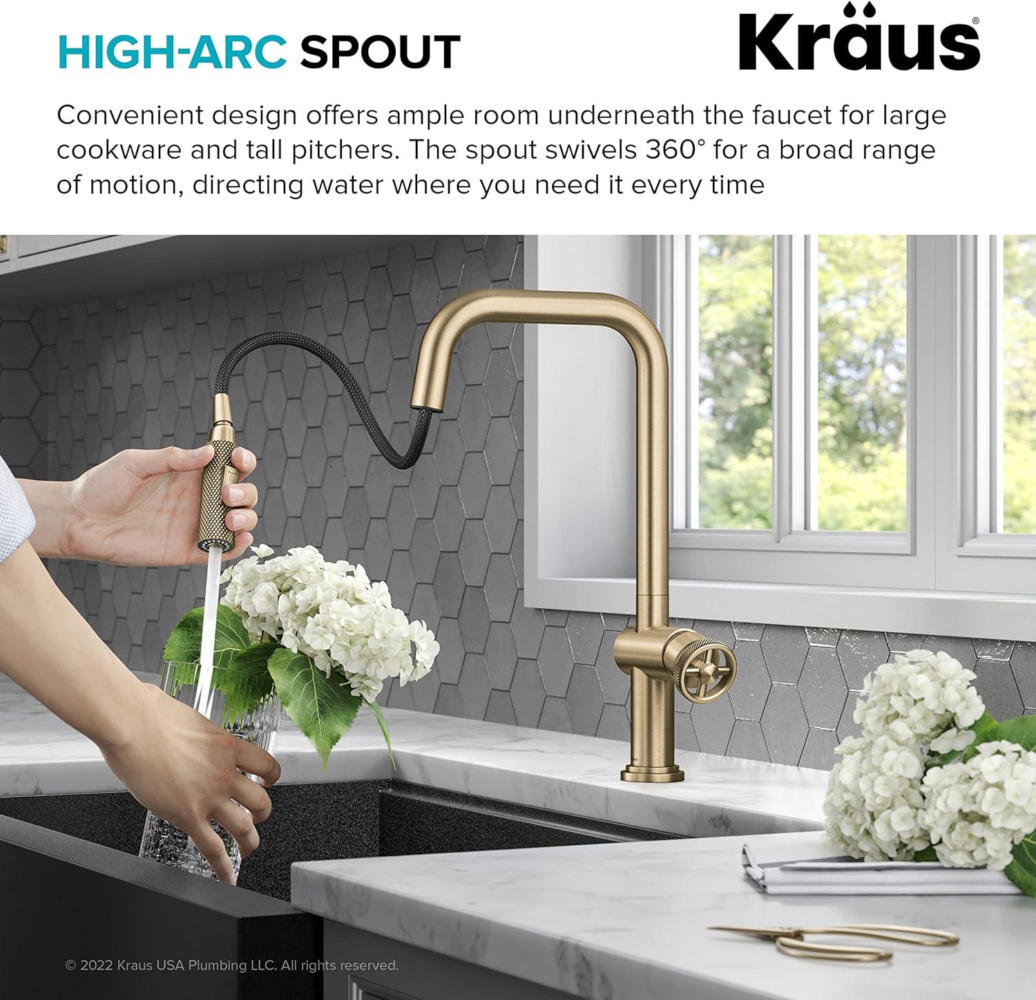 Urbix Industrial Pull-Down Single Handle Kitchen Faucet