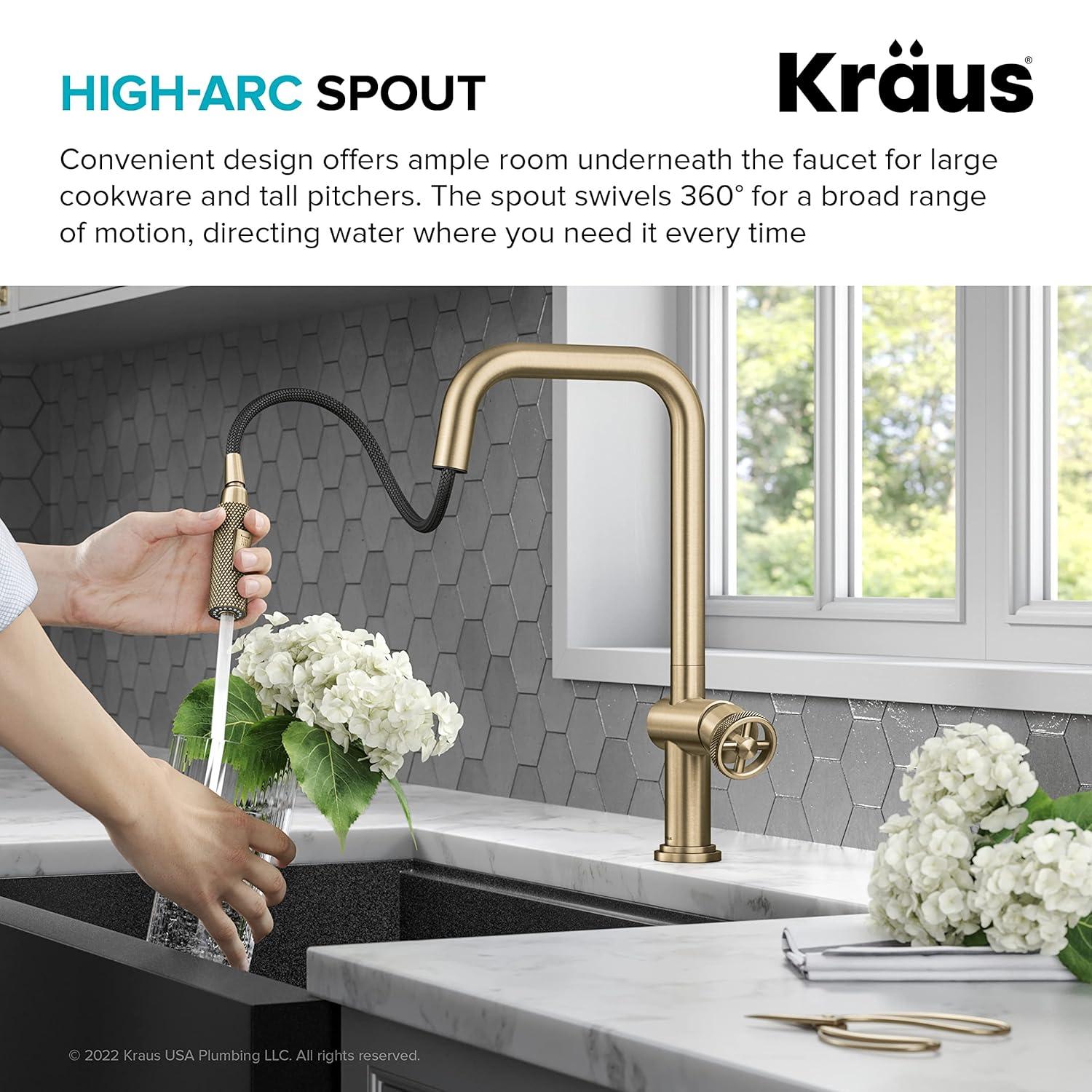 Urbix Industrial Pull-Down Single Handle Kitchen Faucet