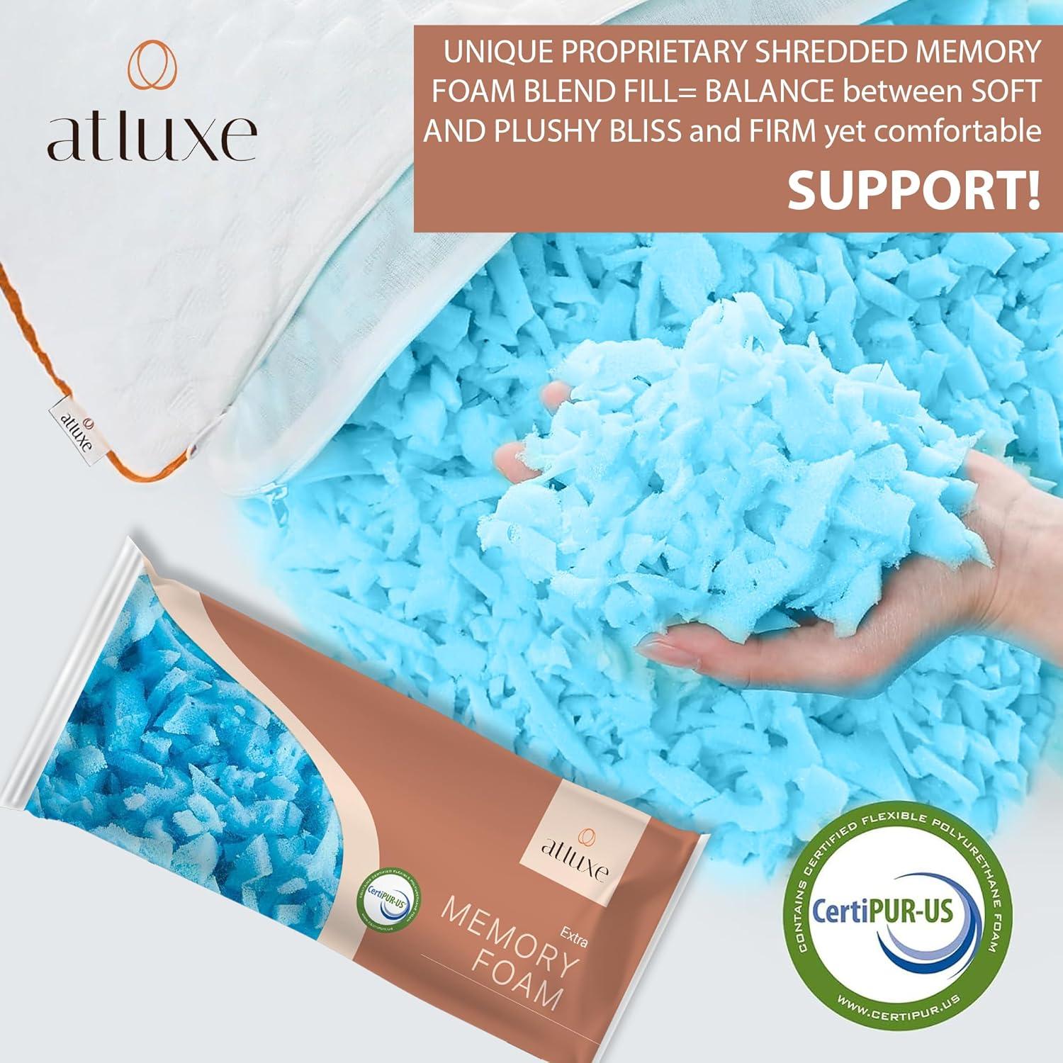 Atluxe Premium Shredded Memory Foam Pillow- Queen Size