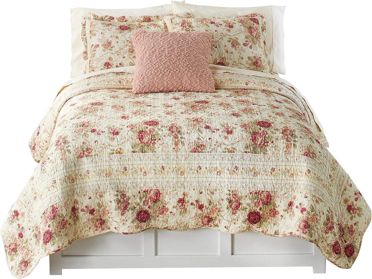 Antique Rose Quilt Bedding Set - Greenland Home Fashions