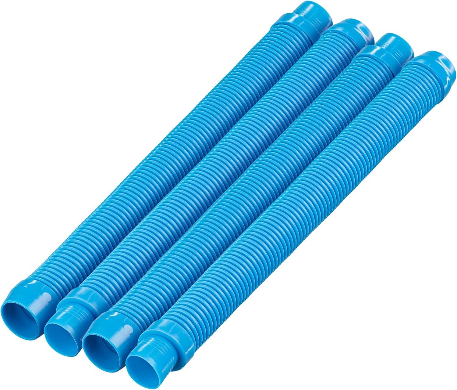 Teal Blue High-Density Polyethylene Pool Vacuum Hoses, 20" Sections, 4 Pieces