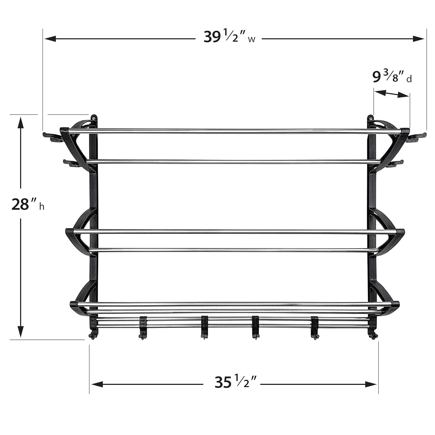 LYNK PROFESSIONAL 149100DS Lynk Garage Sports Equipment Organizer - Wall Mount Ball Rack - Sports Equipment Storage - Ball Storage for Garage - Garage Toy Storage - Easy to Install Sports Storage Organizer for Garage - Black