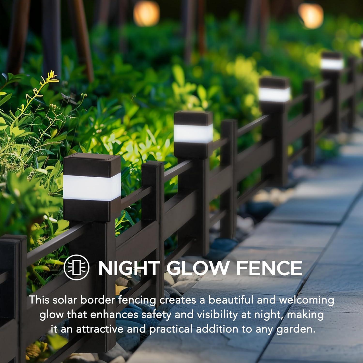 Sunjoy Garden Fence Solar Border Fencing with Waterproof LED Path Lights,Panel Outdoor Decorative Garden Fences & Reviews | Wayfair