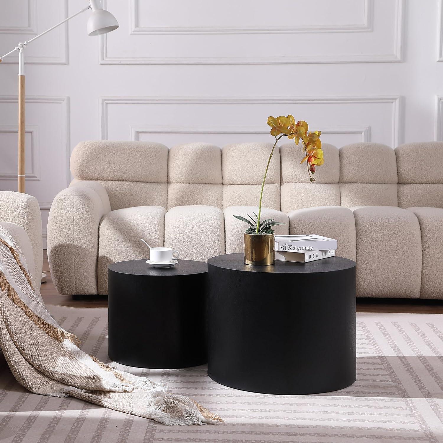 Gracie Oaks MDF With Veneer Side Table/Coffee Table/End Table/Nesting Table Set Of 2 For Living Room,Office,Bedroom