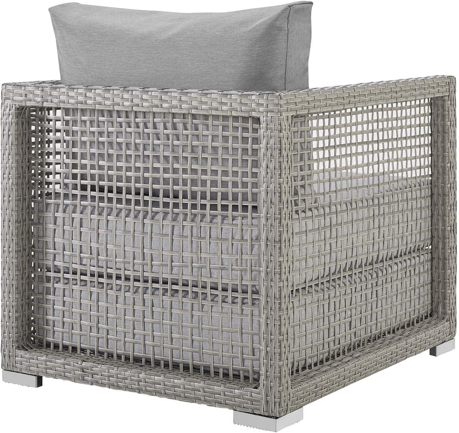 Modway Aura 3-Piece Outdoor Patio Wicker Rattan Set - Gray Finish