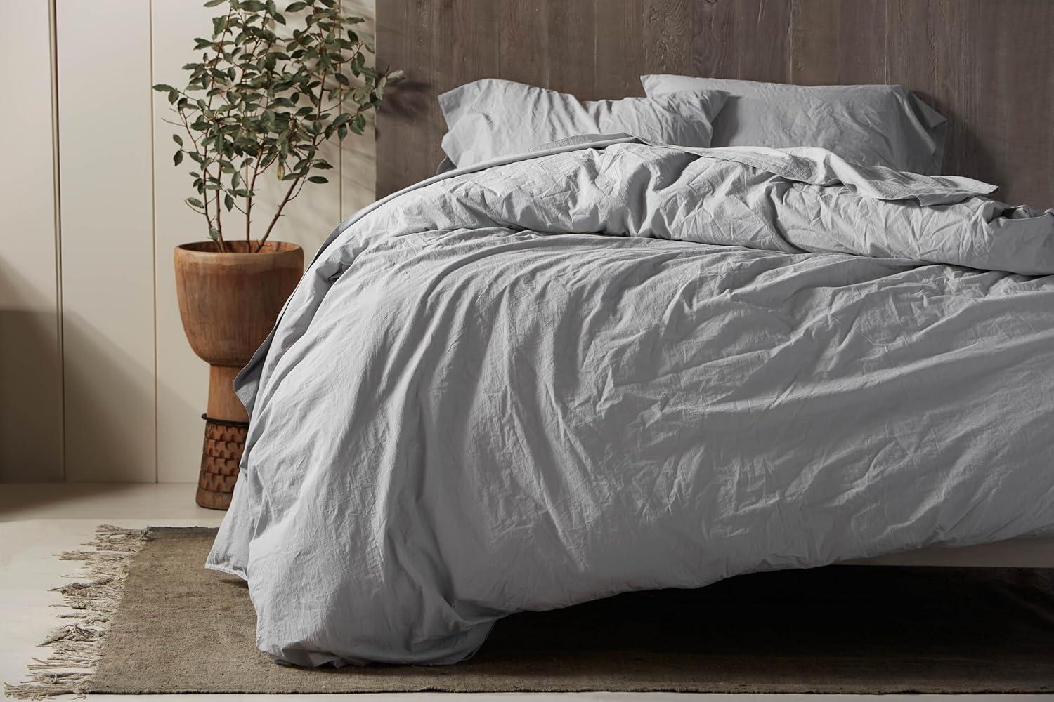 Coyuchi Organic Crinkled Percale Duvet Cover