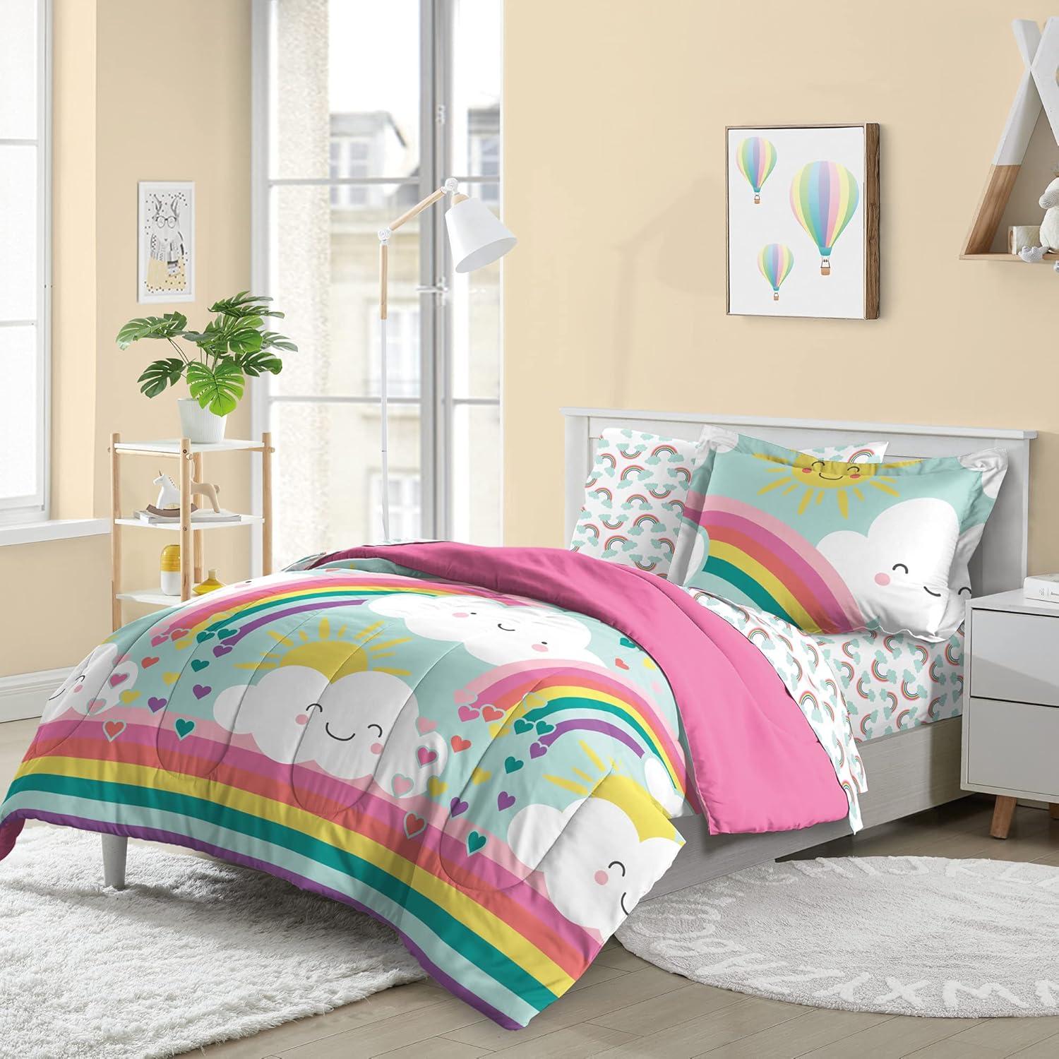 Dream Factory Dream Factory Rainbow Flare Rainbow Microfiber Reversible Modern & Contemporary Comforter Set