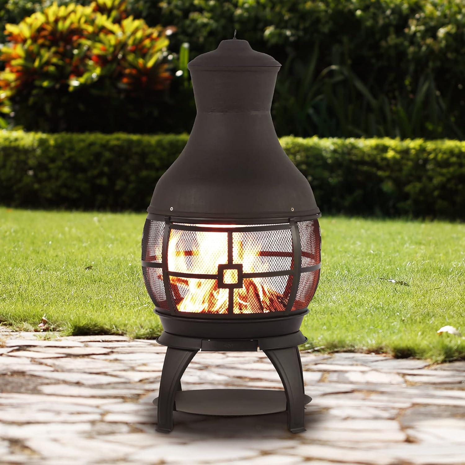 Heatmaxx Round Cast Iron Wood Burning Smokeless Chimnea
