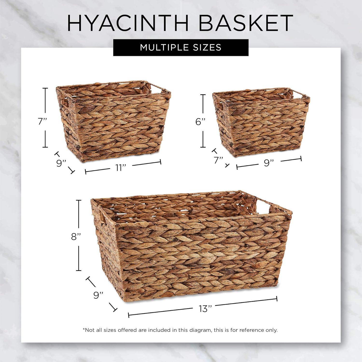 Design Imports Set of 3 Hyacinth Baskets Gray Wash