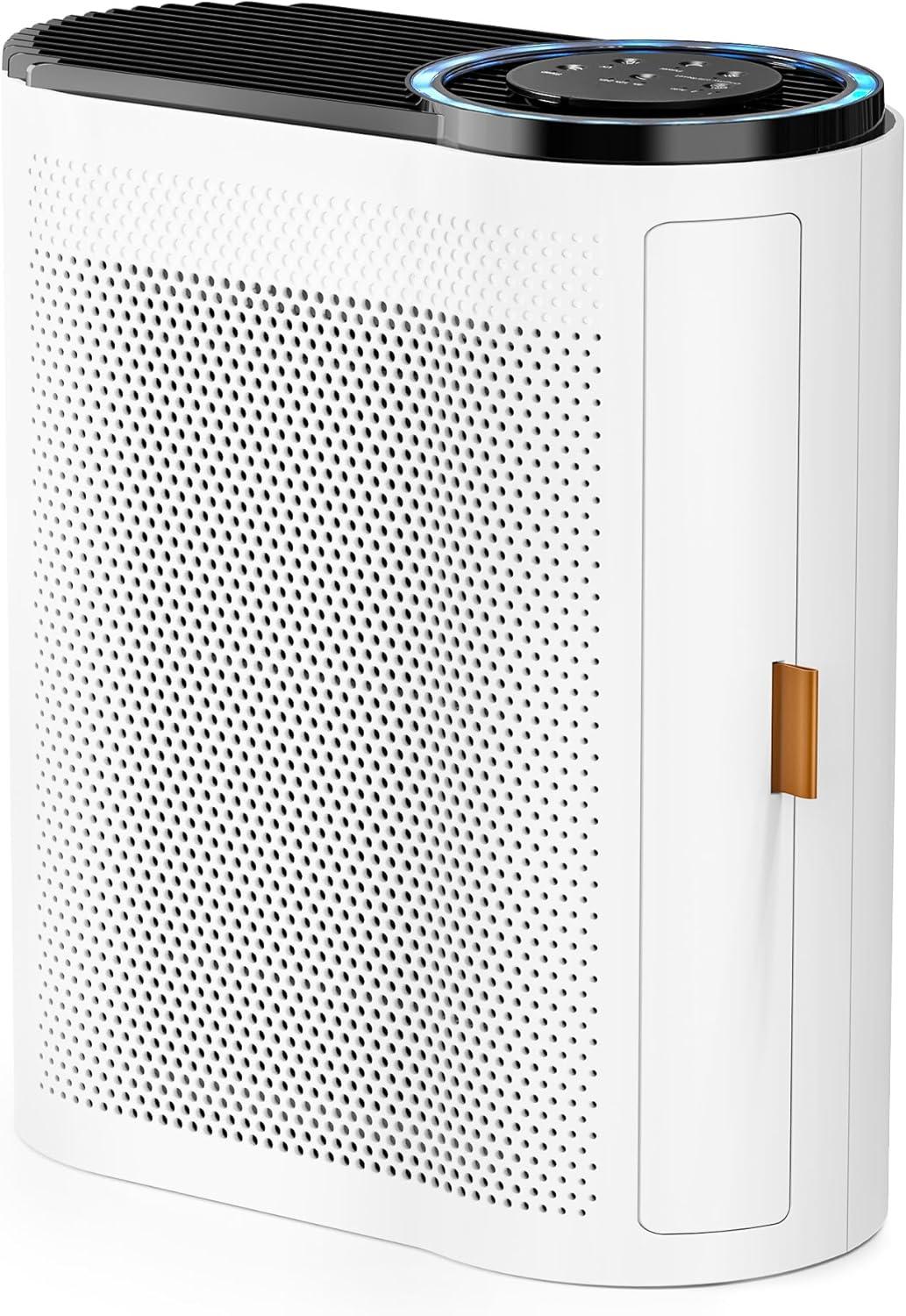 Open Box AROEVE Air Purifier with Air Quality Sensors H13 True HEPA Filter, MK04 - White