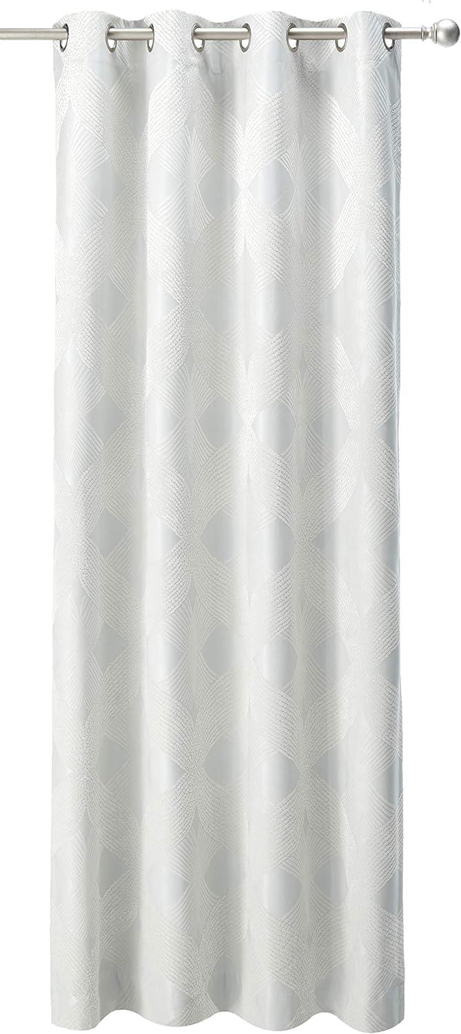 Madison Park Bentley Ogee Knitted Jacquard Geometric Total Blackout Single Curtain Panel