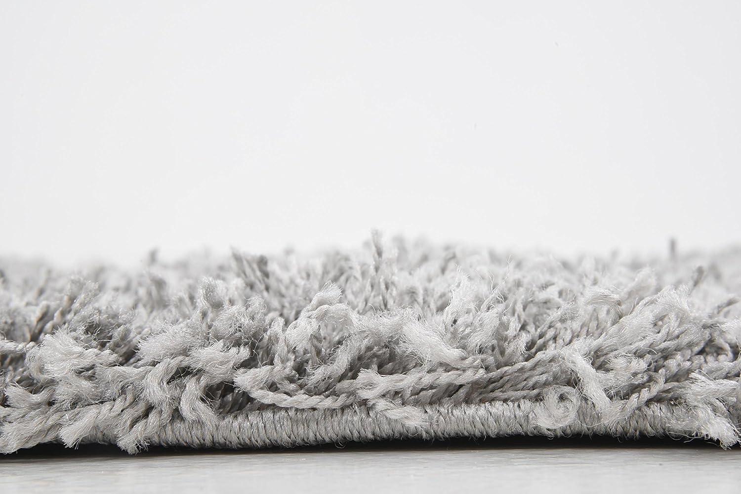 Unique Loom Solid Shag Collection Area Rug (2' x 6' 5" Runner, Cloud Gray)