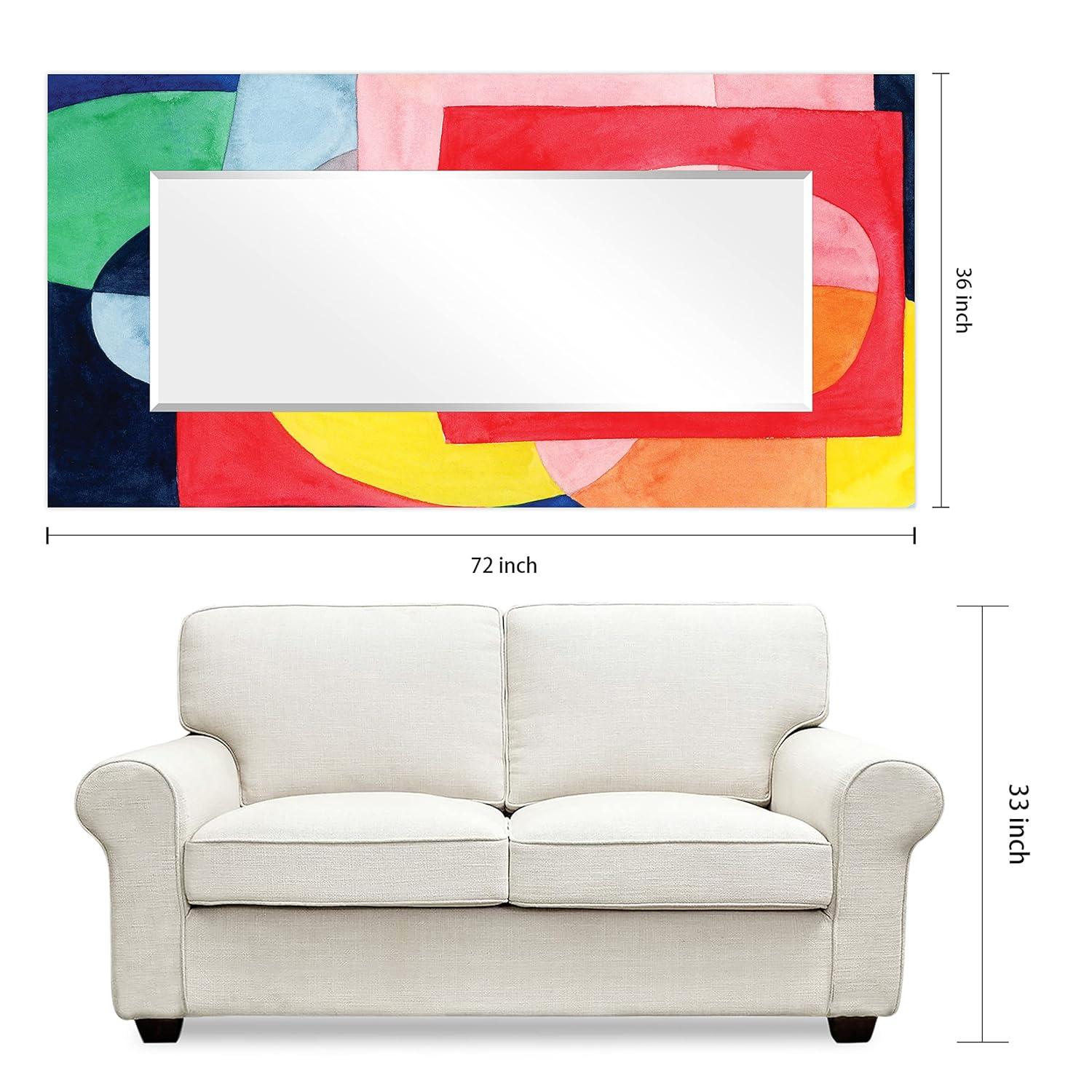 72 in. x 36 in. Launder II Rectangle Framed Printed Tempered Art Glass Beveled Accent Mirror