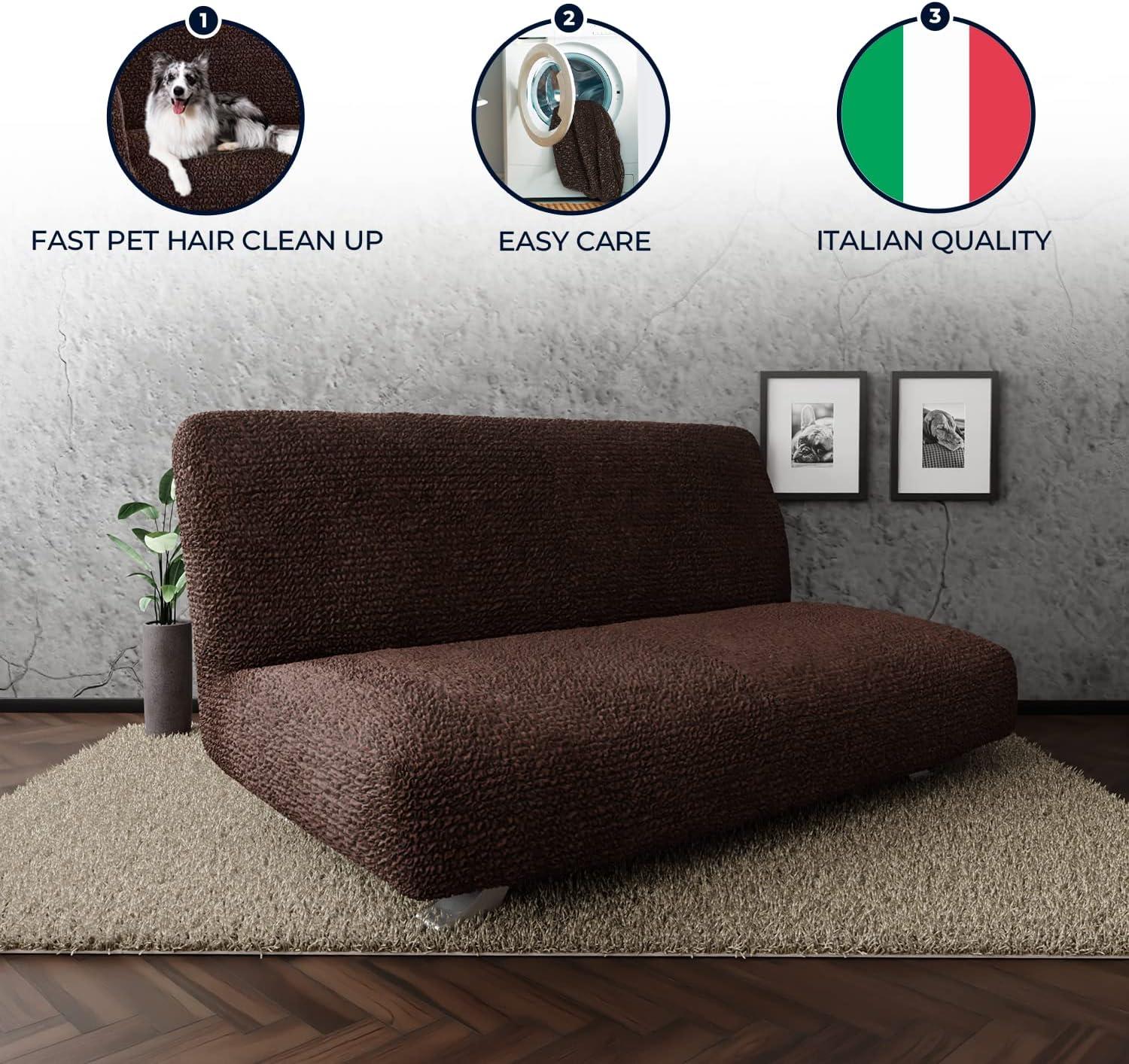 Stretchy Slipcover for Futon - Easy to Clean & Durable - Microfibra Collection