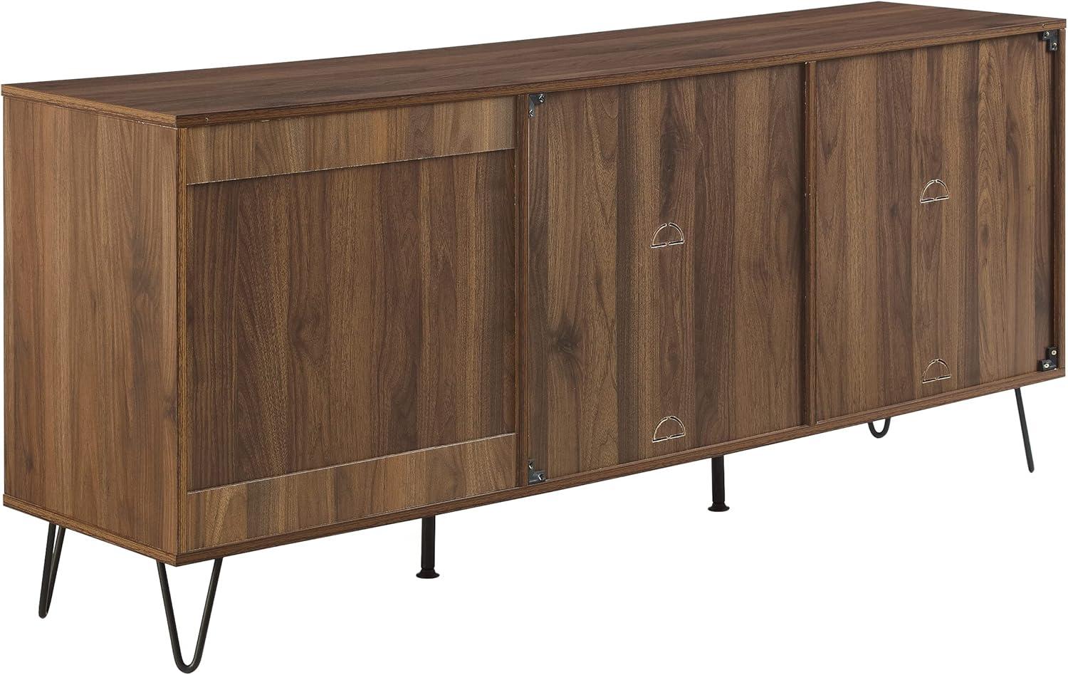 Teagan Brown Oak Mid Century Record Storage Sideboard Cabinet