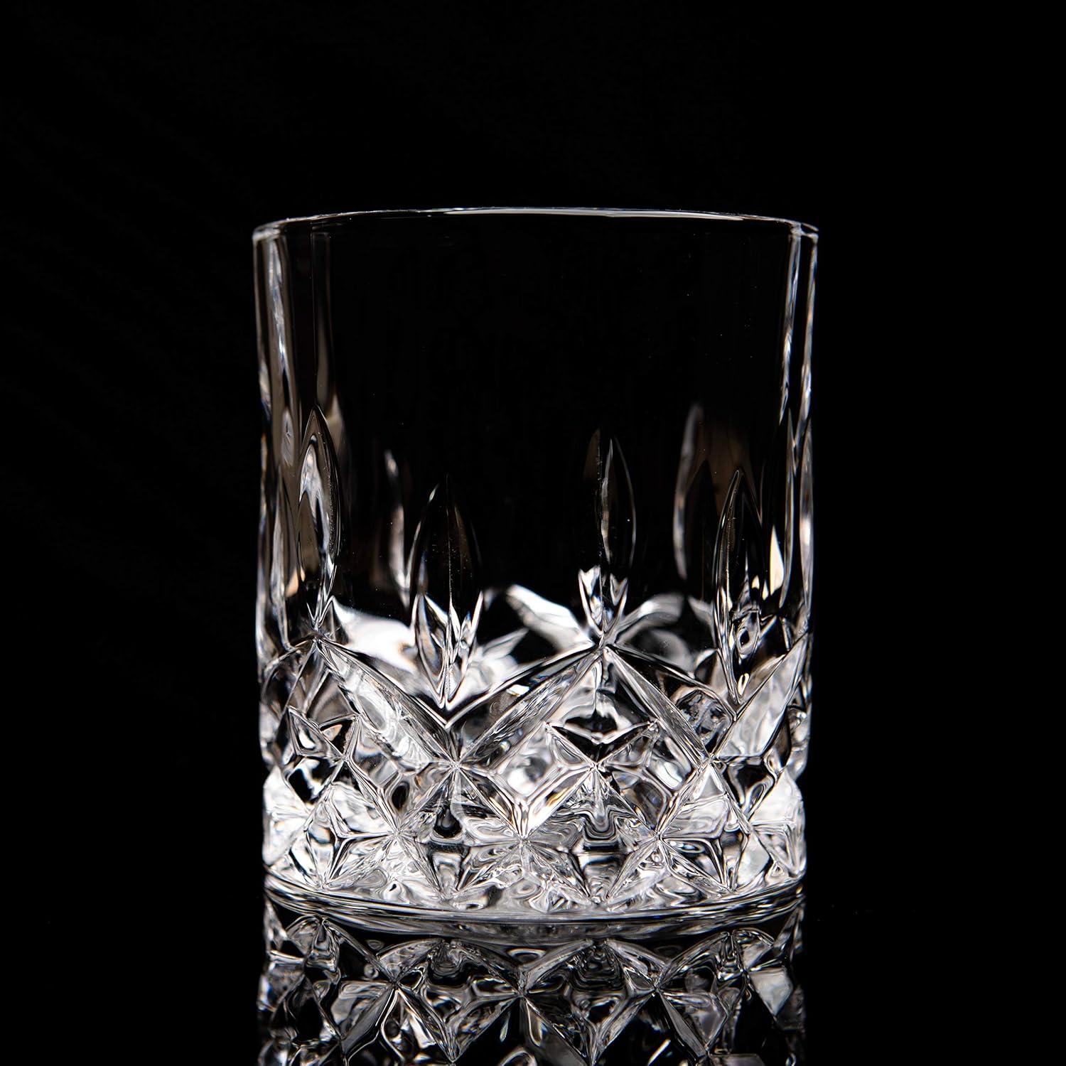 Crystal Cut Old Fashioned Whiskey Glasses (10oz)