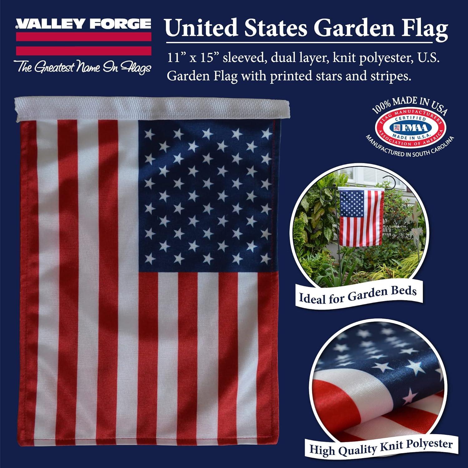 Valley Forge American Garden Flag 11 in. H X 15 in. W