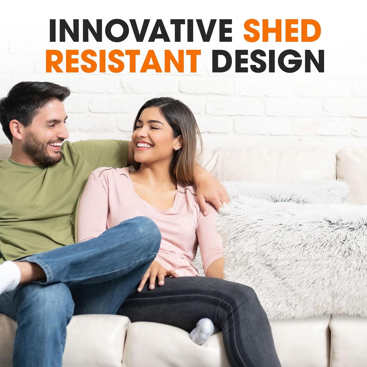 Cheer Collection Cheer Collection Shaggy Hair Decorative Throw Pillows (Set of 2)