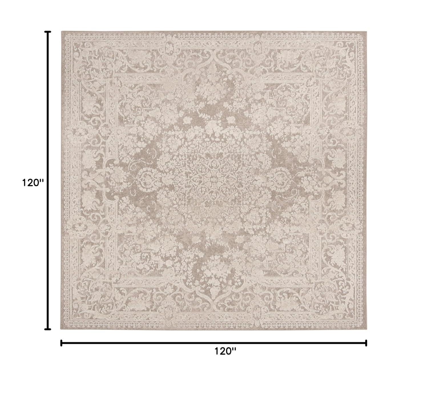 SAFAVIEH Reflection Sophia Traditional Area Rug, Beige/Cream, 10' x 10' Square