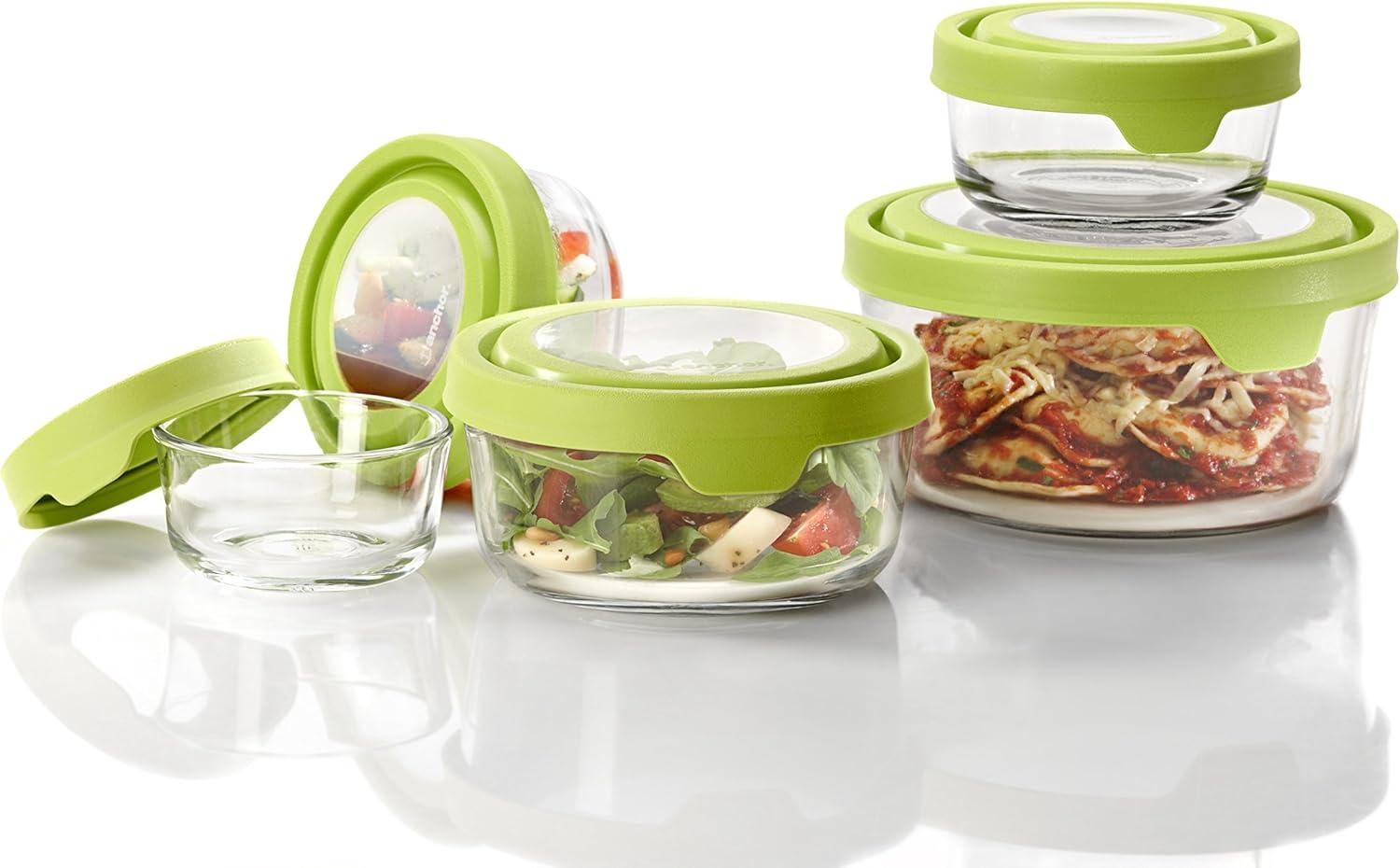 Green Glass Airtight Meal Prep Storage Set, 10 Pieces