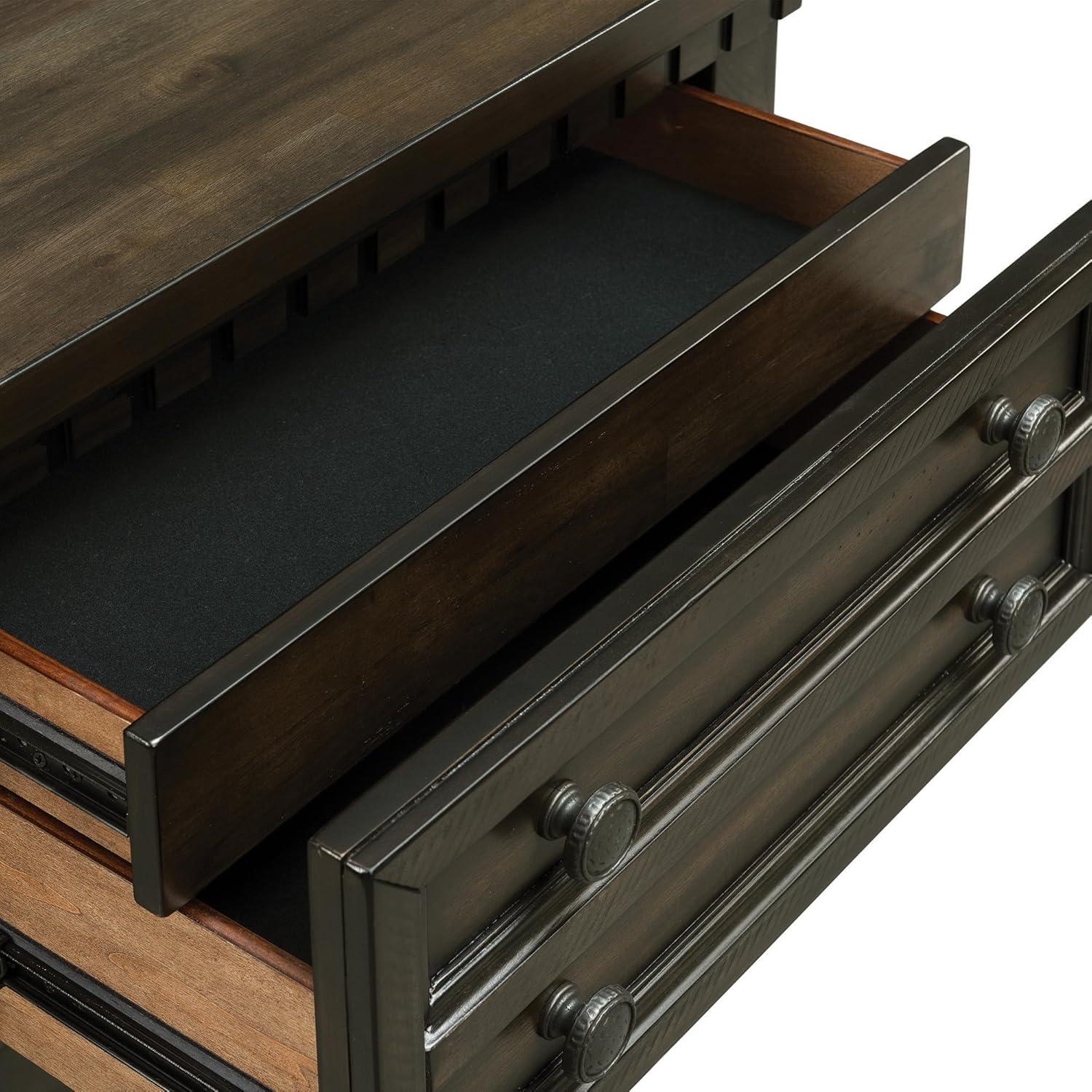 Picket House Furnishings Johnny 2 Drawer Nightstand in Smokey Walnut