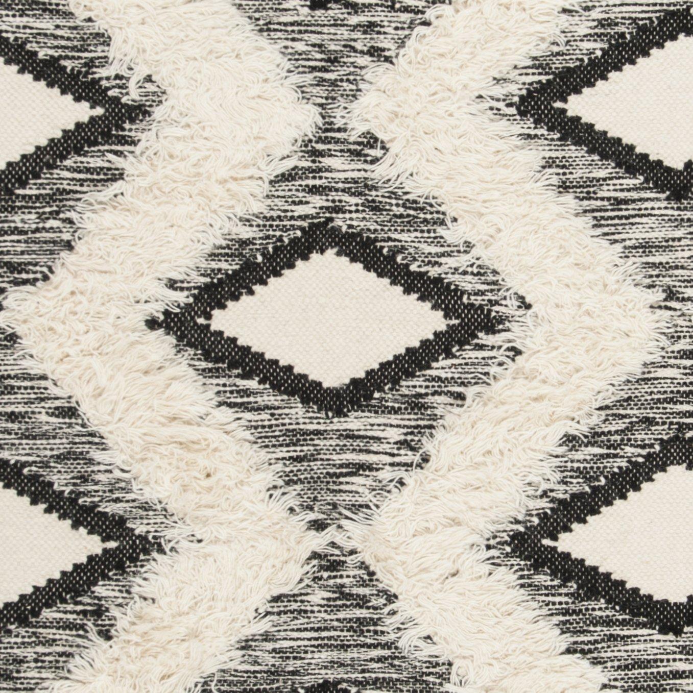 Kenya KNY908 Hand Knotted Area Rug - Black/Ivory - 4'x6' - Safavieh