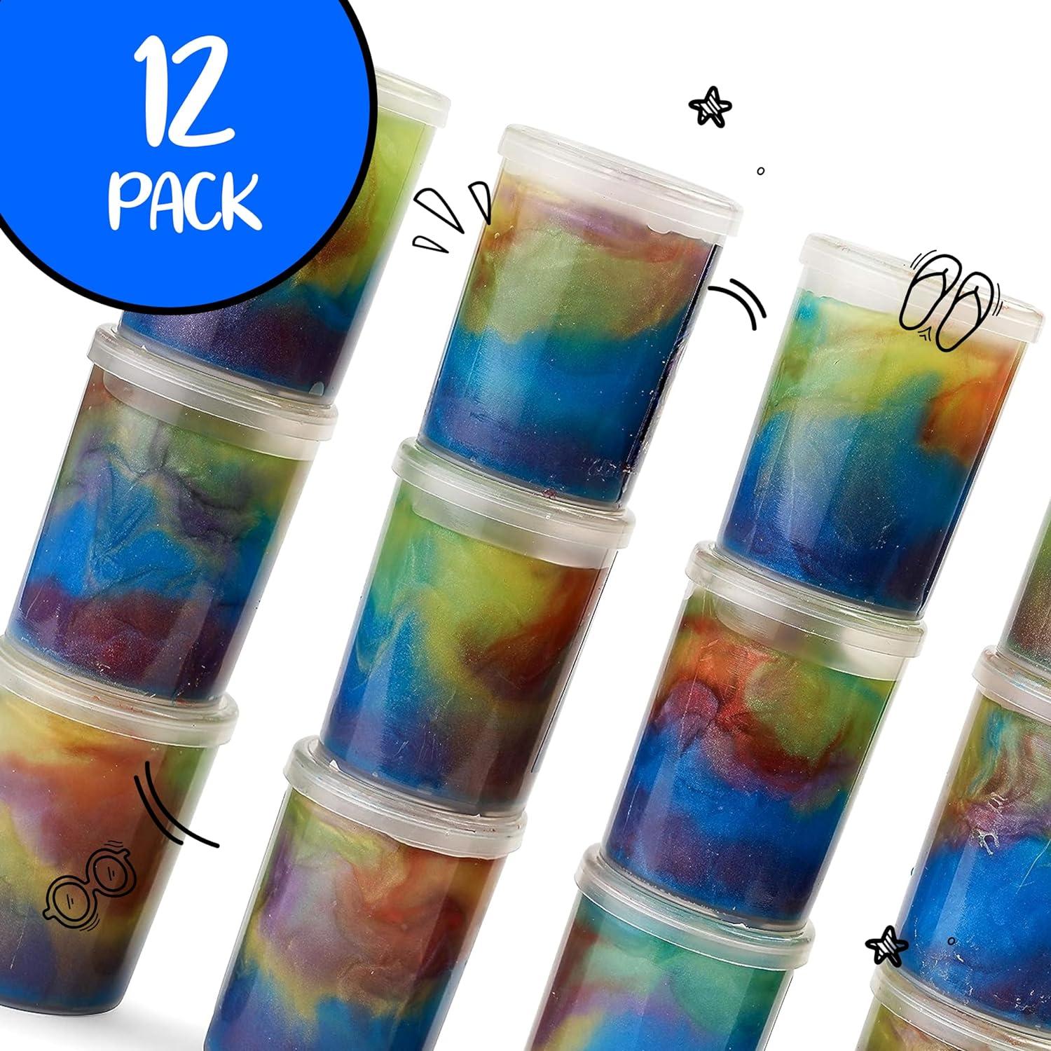 Neliblu Galaxy Slime Kit - 12 Pack of Assorted Unicorn Party Favors, Stress Relief Toys for Kids, DIY Decoration