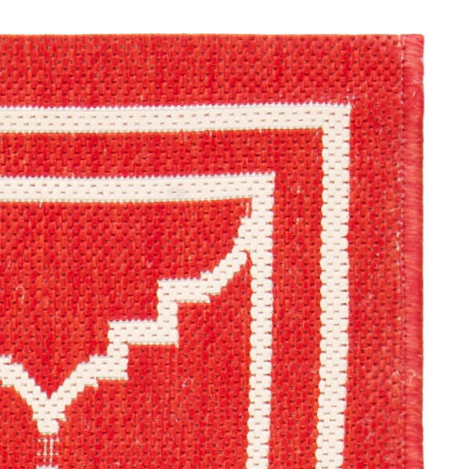 Courtyard CY6889 Power Loomed Indoor and Outdoor Area Rug - Red/Beige - 9'x12' - Safavieh