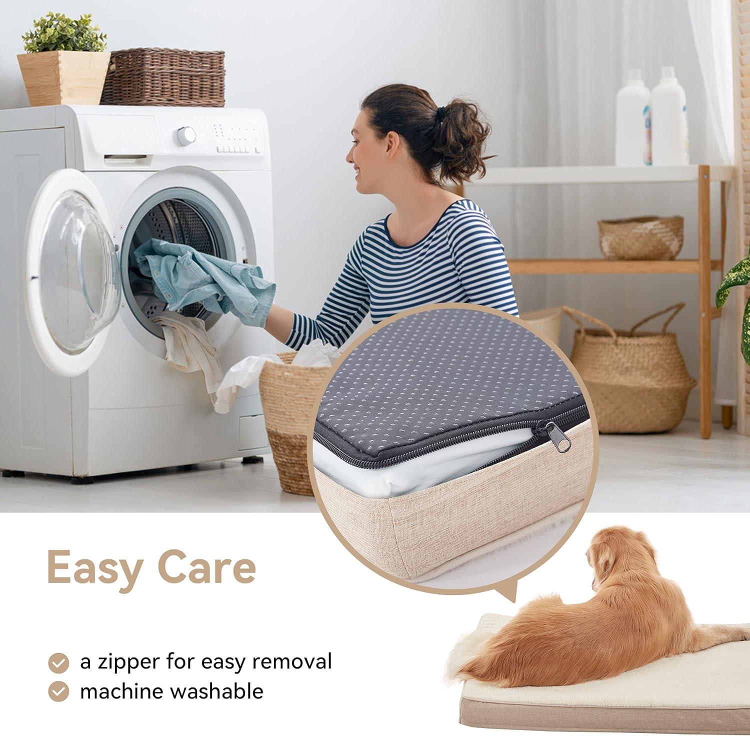 PETORREY Orthopedic Faux Leather Pet Bed