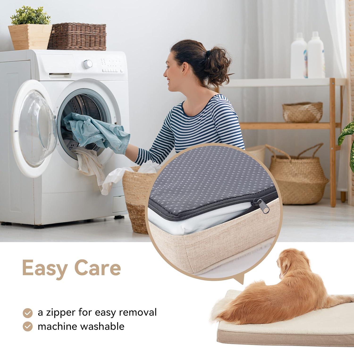 PETORREY Orthopedic Faux Leather Pet Bed